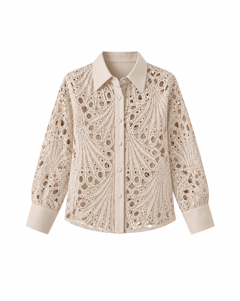 Camisa calada MATY beige - delante
