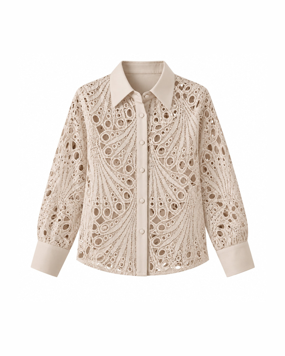 Camisa calada MATY beige - delante