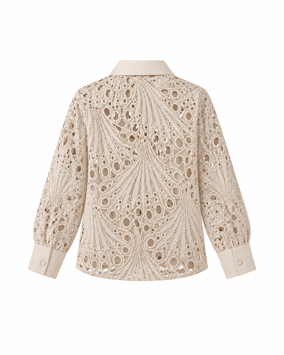 Camisa calada MATY beige - detrás