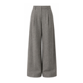 Pantalón ancho de lana con pinzas - NIEBLA